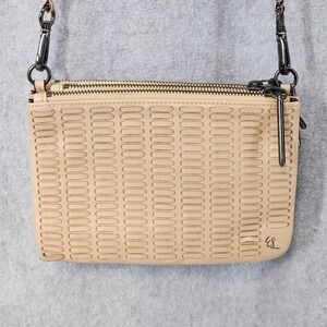Vintage Elliott Lucca Crossbody Bag Womens Beige Triple Zip '89 Braided Purse